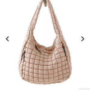 Free people Elegant Cream Quilted Shoulder Bag